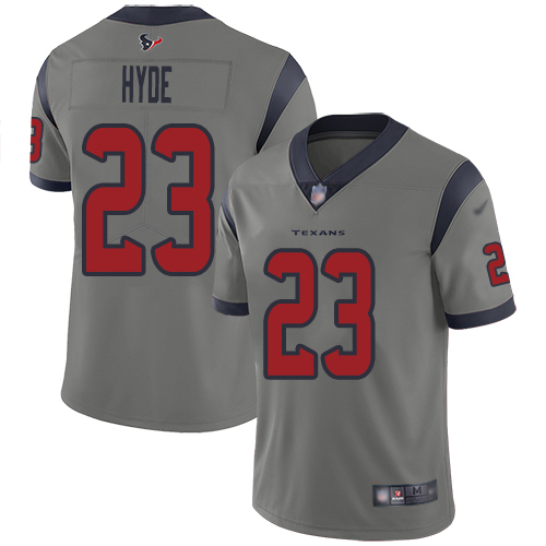 Houston Texans Limited Gray Men Carlos Hyde Jersey NFL Football #23 Inverted Legend